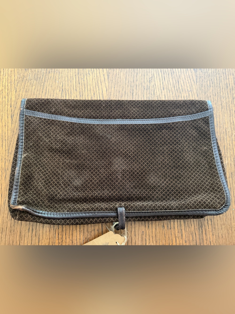 Susan Gail Brown Suede Large Clutch